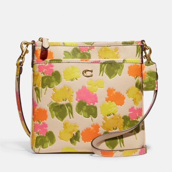 Kitt Messenger Crossbody With Floral Print - Picture 1 of 5